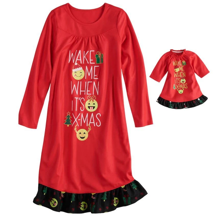 Girl 4-12 and Doll Matching Nightgown Christmas Clothes American Girl Dollie Me - Image 1 of 1