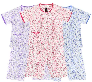 Women's 2 Piece Sleepwear Cotton Blend Button Up Capri Floral Pajama Set - Picture 1 of 4