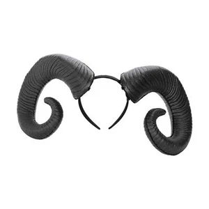 Headband Hair Band Goat Horn Big RAM Horns Costume for Cosplay Women Men - Picture 1 of 7