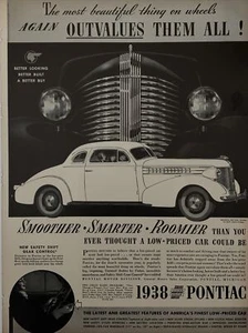 Anuncio impreso de automóvil Pontiac 1937 vintage. Out value All Of Them - Imagen 1 de 1