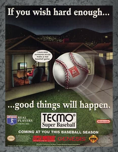 Pubblicità Tecmo Super Baseball Super Nintendo Genesis Stampa Vintage Art A 1994 - Foto 1 di 1