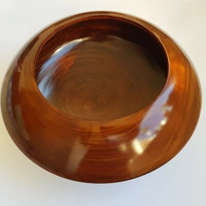 Mid Century teak wood Danish flying saucer bowl centrepiece 28cm 1960s vintage - Picture 1 of 12