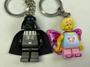 Lego Minifigure Star Wars Darth Vader & Butterfly Girl Keychains Lot of 2 - Picture 1 of 8