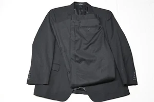 Pronto Uomo 46R 36x34 Black Platinum 100% Wool Jacket Pants Suit - Picture 1 of 12