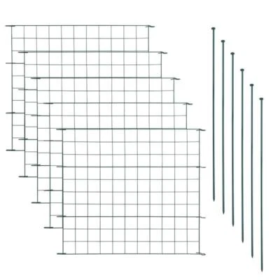 Teichzaun Gartenzaun Zaun Set 11tlg Gerade 5 Elemente Gitterzaun Teich Metall - Bild 1 von 4