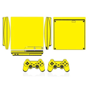 10 Pure Clean Solid Skin Sticker for PS3 PlayStation 3 Slim & 2 controller skins - Picture 1 of 21