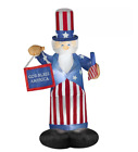 6' H Patriotic Independence Day Inflatable Uncle Sam with God Bless America Flag