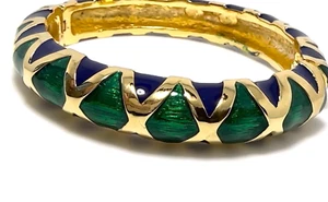 PULSERA BRAZALETE KENNETH JAY LANE, ORO AZUL MARINO/VERDE - Imagen 1 de 4