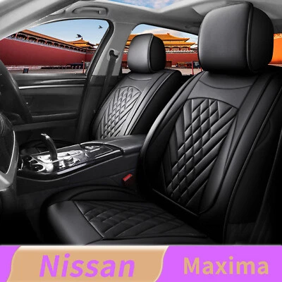 Juego completo de fundas de 5 asientos delanteras + traseras de cuero PU para Nissan Máxima 2007-2021 Foto 1 de 4