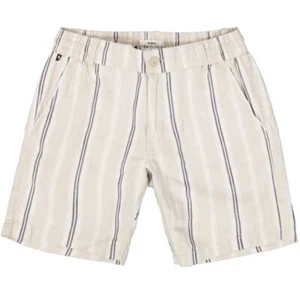 Garcia Herren Leinen Shorts Regular Fit beige blau gestreift E51325 822 sand - Picture 1 of 5