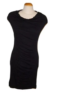 KENNETH COLE Little abito nero con balze maglia elasticizzata donna tg M - Foto 1 di 8