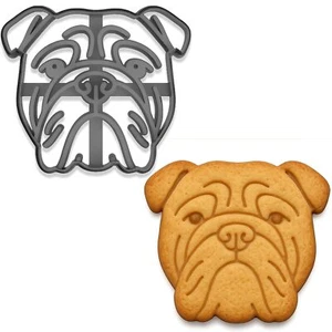 Bulldog Face Cookie Cutter & Stamp - 4x3.5 Inches (Random Color) - Picture 1 of 4