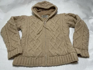 Aran Island Pullover Market Damen Medium Wolle Irland Zopfmuster Grobstrick schwer gefüttert - Bild 1 von 11