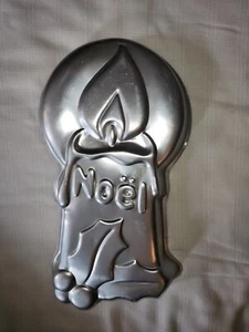 Vintage 1981 NOEL Candle Wilton Cake Pan Mold Retired Christmas - Picture 1 of 6