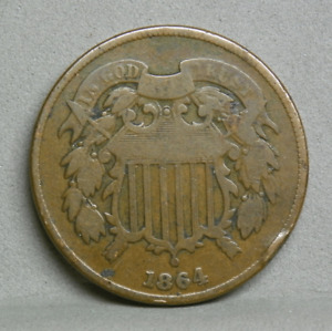 1864 2 CENTS, CIVIL WAR ERA COIN (B)