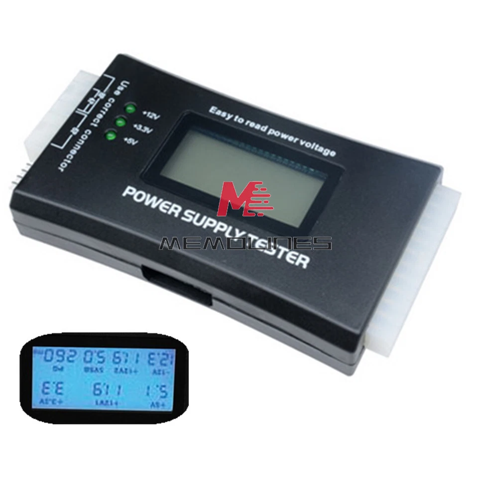 Digital LCD Display 20/24 Pin SATA HDD PC Computer PC Power Supply Testers - Image 1 of 4