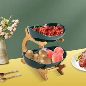 2 Tier Fruit Basket Fruit Bowl for Kitchen Counter Fruit Basket for Kitchen - Picture 1 of 16