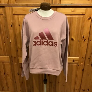 ADIDAS Damen Pullover Pulli Longsleeve Sweatshirt LOGO Cotton Größe L rosa - Bild 1 von 10