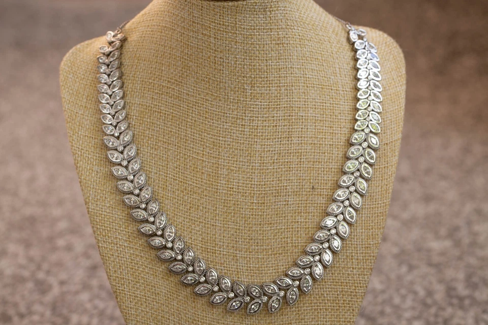 18" Swarovski Lab Created Zirconia Platinum Plated Sterling Silver Necklace - Image 1 of 1