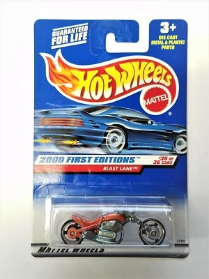 Hot Wheels 2000 First Editions Blast Lane Orange Motorcycle #36/36 #96 NOC   C5 - Image 1 of 2
