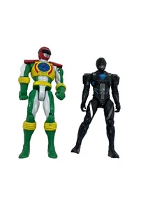 Power Rangers X 2 Bandai Green Black Ranger Figurines 18 Cm - Picture 1 of 5