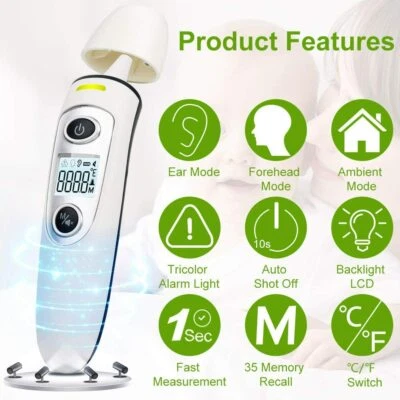 Termometro infrarossi medico NO TOUCH-CONTACT digitale temperatura febbre istantanea - Immagine 1 di 4