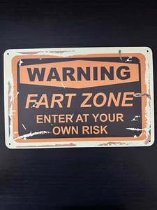 SIGNO DE ESTAÑO Fart Zone Advertencia Metal Decoración Pared Tienda Tienda Garaje 12x8 - Imagen 1 de 4