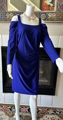 American Living Size 12 Women's Cold-Shoulder Sleeve Dress Royal Blue - Image 1 of 4