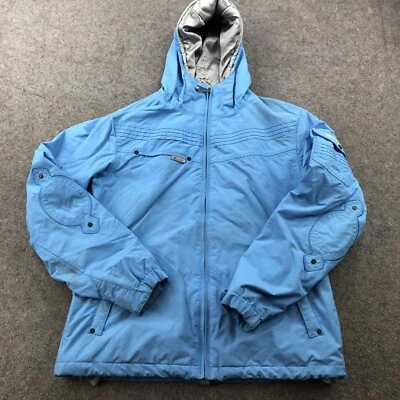 Burton Jacket Womens Medium Blue Pockets Snowboard Skiing Hooded Windbreaker * - Image 1 of 4