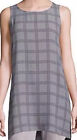 Eileen Fisher Ash Plaid Printed Silk Georgette Crepe Tunic Ps/Pp $278