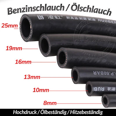 Ø 6-25 mm Benzinschlauch Ölschlauch Kraftstoffschlauch Dieselschlauch Meterware - Bild 1 von 4