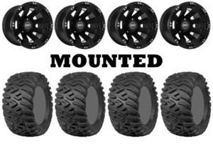 Kit 4 ITP TerraCross R/T XD Tires 25x8-12/25x10-12 on Sedona Spyder Black 1KXP - Picture 1 of 5