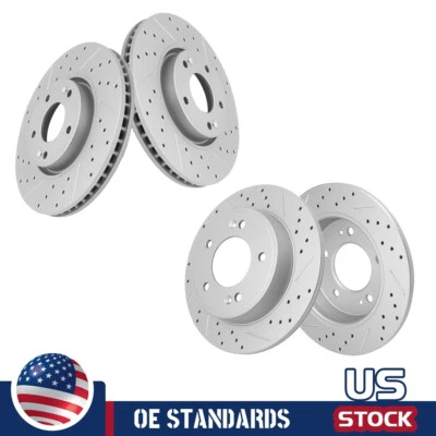 Rotores de disco perforados delanteros traseros para Kia Forte Hyundai Veloster Forte5 Koup Foto 1 de 4