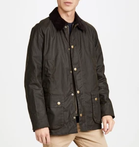 BARBOUR Ashby Waxed Cotton Men's Jacket MWX0339OL71 Olive M 40-42 $398 *FLAW* - Picture 1 of 19