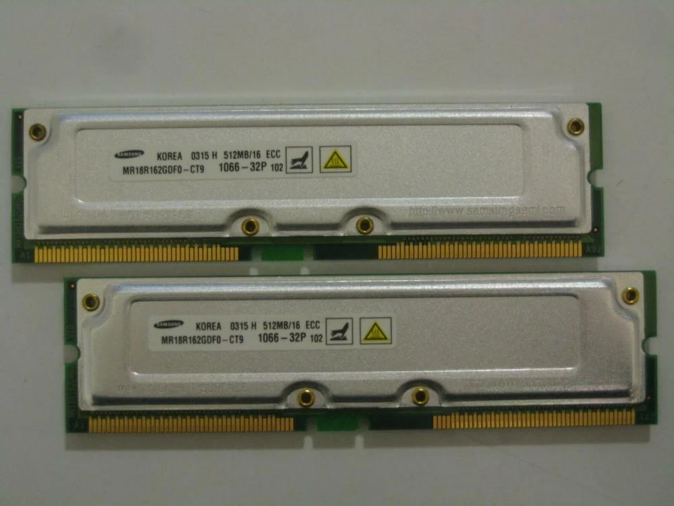 1GB 2x512MB Samsung RDRAM Rambus PC1066-32 1066-32P 4 Dell Gateway IBM Compaq HP - Image 1 of 1