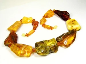 Collana Ambra Baltica 20" 82gr. Multicolore Donna Massiccio Naturale Originale 1121a - Foto 1 di 14
