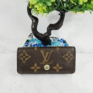 LOUIS VUITTON Classic Monogram Brown Multicles 4 Hook Key Case Authentic - Picture 1 of 17