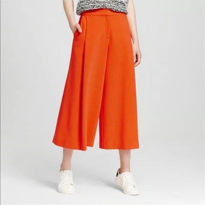 Victoria Beckham for Target Orange Pleated Culotte Pant Size 4 - Image 1 of 4