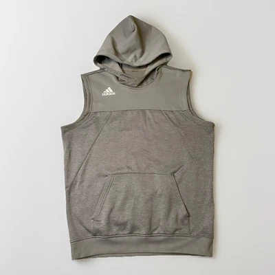 Adidas Men's Sleeveless Hoodie pullover Vest Grey Color Block, Size M - Image 1 of 4