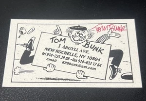 Tom Bunk Garbage Pail Kids Artist Autographed Signed Business Card - Picture 1 of 1