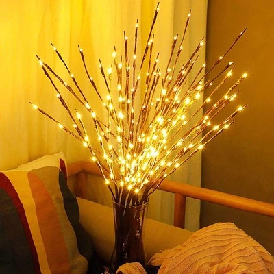 DK177 2 Pack Led Branch Light Battery Operated Lighted Branch Vase Filler Willow