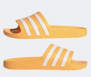 ADIDAS SLIDES SLIDERS ORANGE ADILETTE AQUA SIZE 8 EU 42 MENS SUMMER FLIP FLOP - Picture 1 of 6
