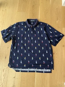 POLO RALPH LAUREN GOLF BEAR VINTAGE All Over Stampa Orsi Uomo XL CC Polo Shirt - Foto 1 di 7
