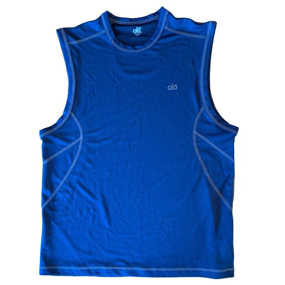 Camiseta sin mangas deportiva ALO CoolFit para hombre L grande azul marino camisa muscular para hombre entrenamiento Foto 1 de 4