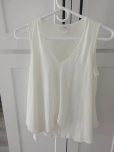 Damenbluse cremefarben drapiert Bar lll Größe XS ärmellos - Bild 1 von 5