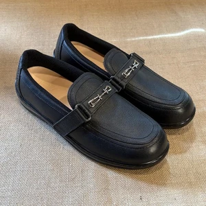 Orthofeet Horsebit Loafer Schuhe Damen 10 schwarz Leder Komfort Gel - Bild 1 von 10