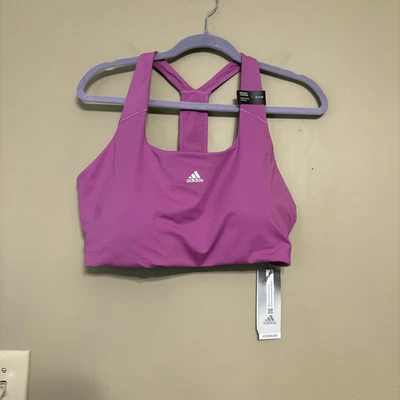 Adidas Women’s Powerimpact Training Medium Support Sports Bra Lilac XLDD - Image 1 of 4