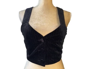 Zara Pin Stripe Black Velvet Size M - Picture 1 of 8