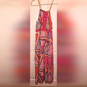 H&M Damen Gr. 12 Maxikleid Perlen Festival Boho bunt feminin fließend - Bild 1 von 7