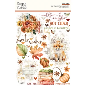 Simple Stories Vintage Autumn Breeze Rub - On 2pc Transfer Image Fall Forest - Picture 1 of 2